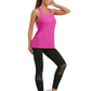 4POSE Women's Racerback Stretch Sleeveless Rose Pink Sport Tank Top