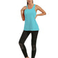 4POSE Women's Racerback Stretch Sleeveless Blue Sport Tank Top