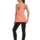 4POSE Women's Racerback Stretch Sleeveless Orange Sport Tank Top