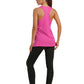 4POSE Women's Summer Racerback Breathable Stretch Sport Tank Top-Rose red