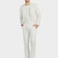 1PA1 Men's Linen Lapel Two-Button Plain Blazer Suits