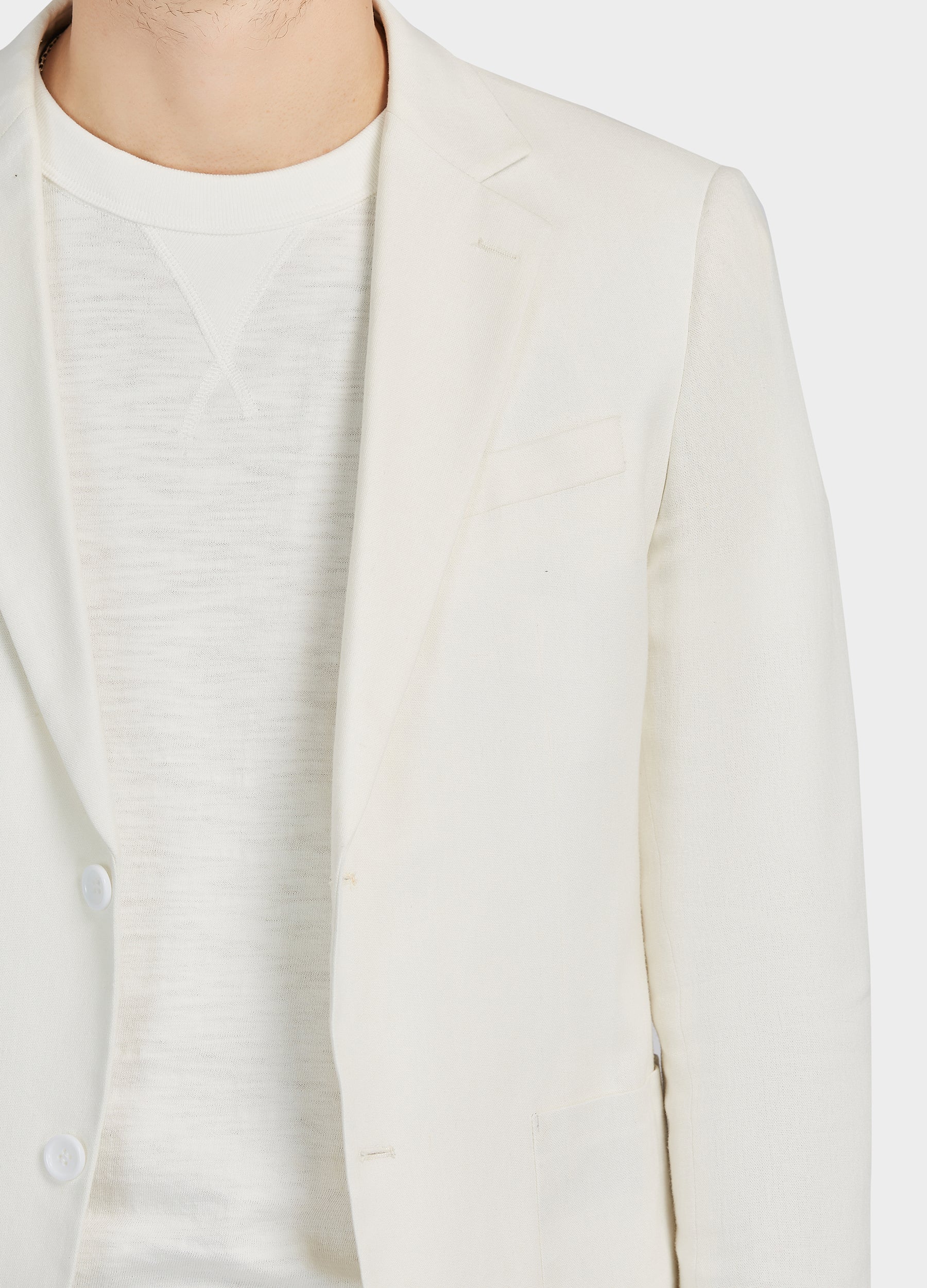 1PA1 Men's 100% Linen Lapel Two-Button Plain Blazer Suits