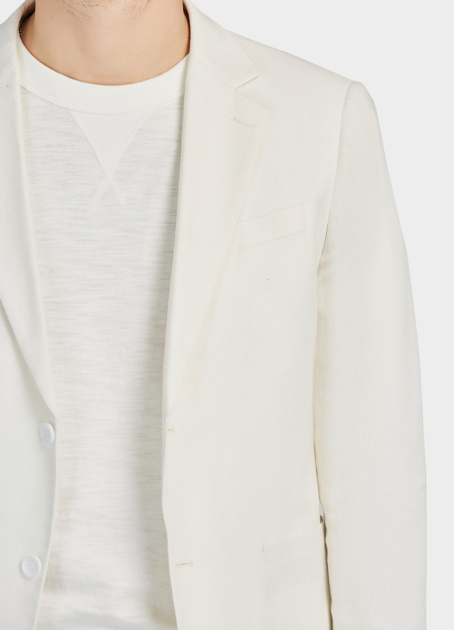 1PA1 Men's Linen Lapel Two-Button Plain Blazer Suits
