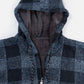 1PA1 Men's Zip Up Fleece Hooded Plaid Jacket Casual Hoodie Sweatshirt Coat