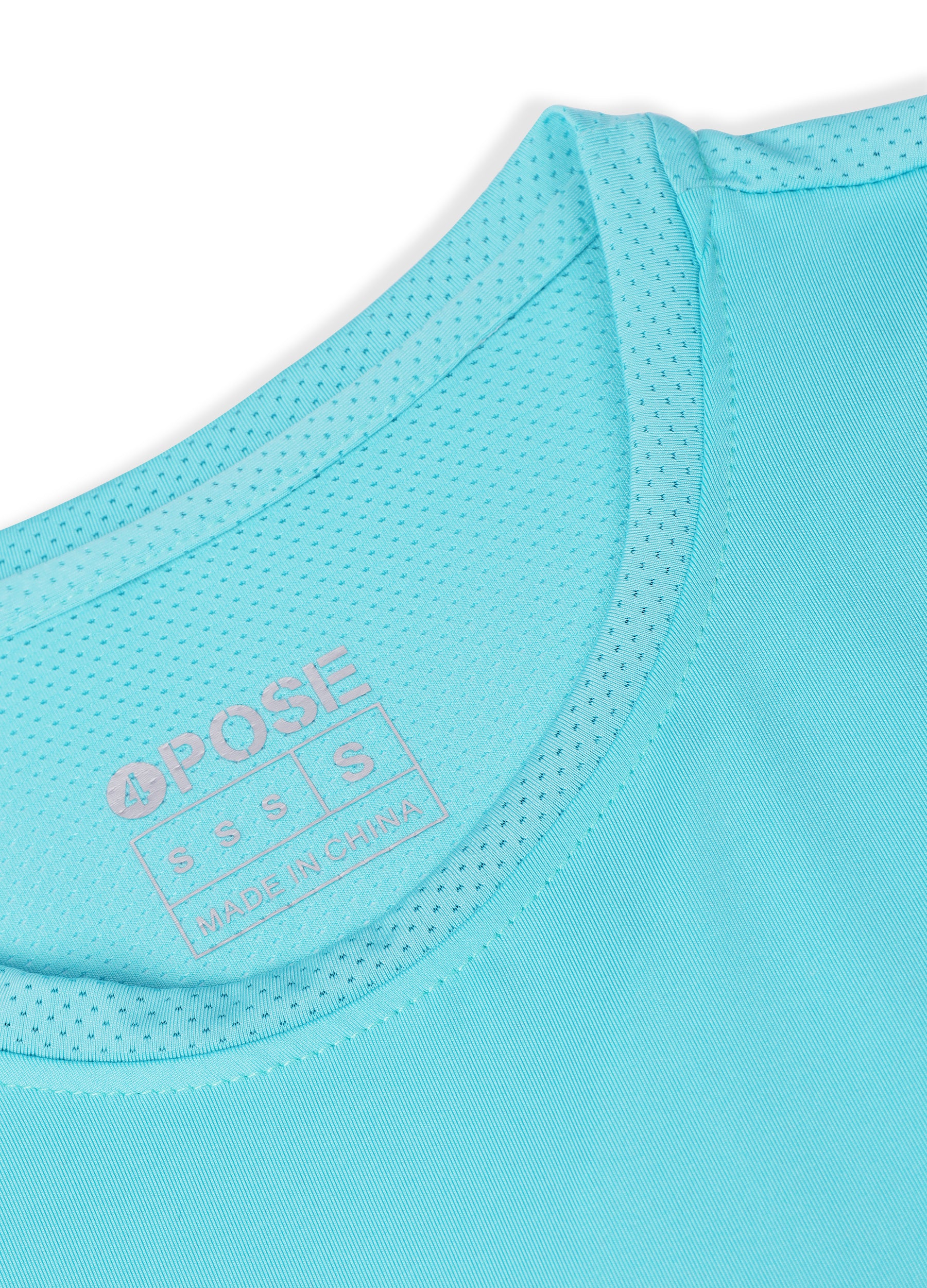 4POSE Women's Summer Round Neck Quick Dry Stretch Sport Light Blue T-Shirts