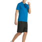 4POSE Men's Summer Zip Half Stretch Training Polo Shirt-Navy blue