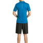 4POSE Men's Summer Zip Half Stretch Training Polo Shirt-Navy blue