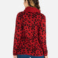 MECALA Women's Fall Knit Thick Sweater Allover Leopard Print Rolled Neck Wrap Sweater