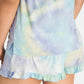 MECALA Women's Sleeveless Tie Dye Tank Tops&Ruffle Hem Shorts Pajama 2 Piece Sets (Clearance)