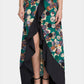 MECALA Women's Deep V-Neck Front Slit Maxi Dress-Green