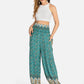 MECALA Women's Elastic Waist Vintage Print Pants