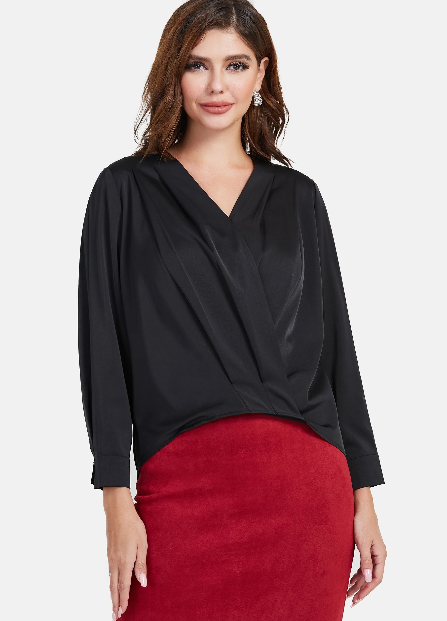 black satin blouse