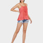 MECALA Women's Solid Tie Front Top