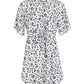 MECALA Women's Summer Floral Print V-Neck Short Sleeve Short Dress-White