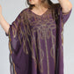 MECALA Women's V Neck Half Sleeve Seuqin Maxi Pullover Kaftan-Purple
