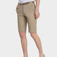 Men's Casual Button Closure Zipper Elasticity Solid Shorts with Slant Pocket-Khaki
