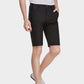 Men's Casual Solid Zipper Fly Button Walk Shorts with Slant Pockets-Black