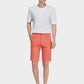 Men's Casual Solid Zipper Fly Button Walk Shorts with Slant Pockets-Candy pink main view