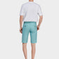 Men's Casual Solid Zipper Fly Button Walk Shorts with Slant Pockets-Lake Blue back view