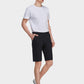 Men's Casual Zipper Fly Button Solid Shorts with Slant Pocket-Black side view