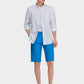 Men's Casual Zipper Fly Button Solid Shorts with Slant Pocket-Blue main view