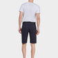 Men's Casual Zipper Fly Button Solid Shorts with Slant Pocket-Navy Blue back view