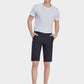 Men's Casual Zipper Fly Button Solid Shorts with Slant Pocket-Navy Blue main view