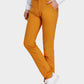 Men's Fall Straight Leg Zip Fly Button Closure Slant Pocket Casual Trousers-Yellow