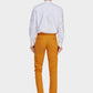 Men's Fall Straight Leg Zip Fly Button Closure Slant Pocket Casual Trousers-Yellow back view