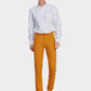 Men's Fall Straight Leg Zip Fly Button Closure Slant Pocket Casual Trousers-Yellow main view