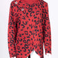 MECALA Women's Fall Knit Thick Sweater Allover Leopard Print Rolled Neck Wrap Sweater