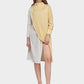 Women's Belted Colorblock High-Neck Long Sleeve Dress-Apricot & Yellow side view