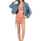 MECALA Women's Fall Drop Shoulder Denim Jacket with Pockets