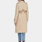 Women's Fall Double Breasted Buckle Belted Khaki Trench Coat
