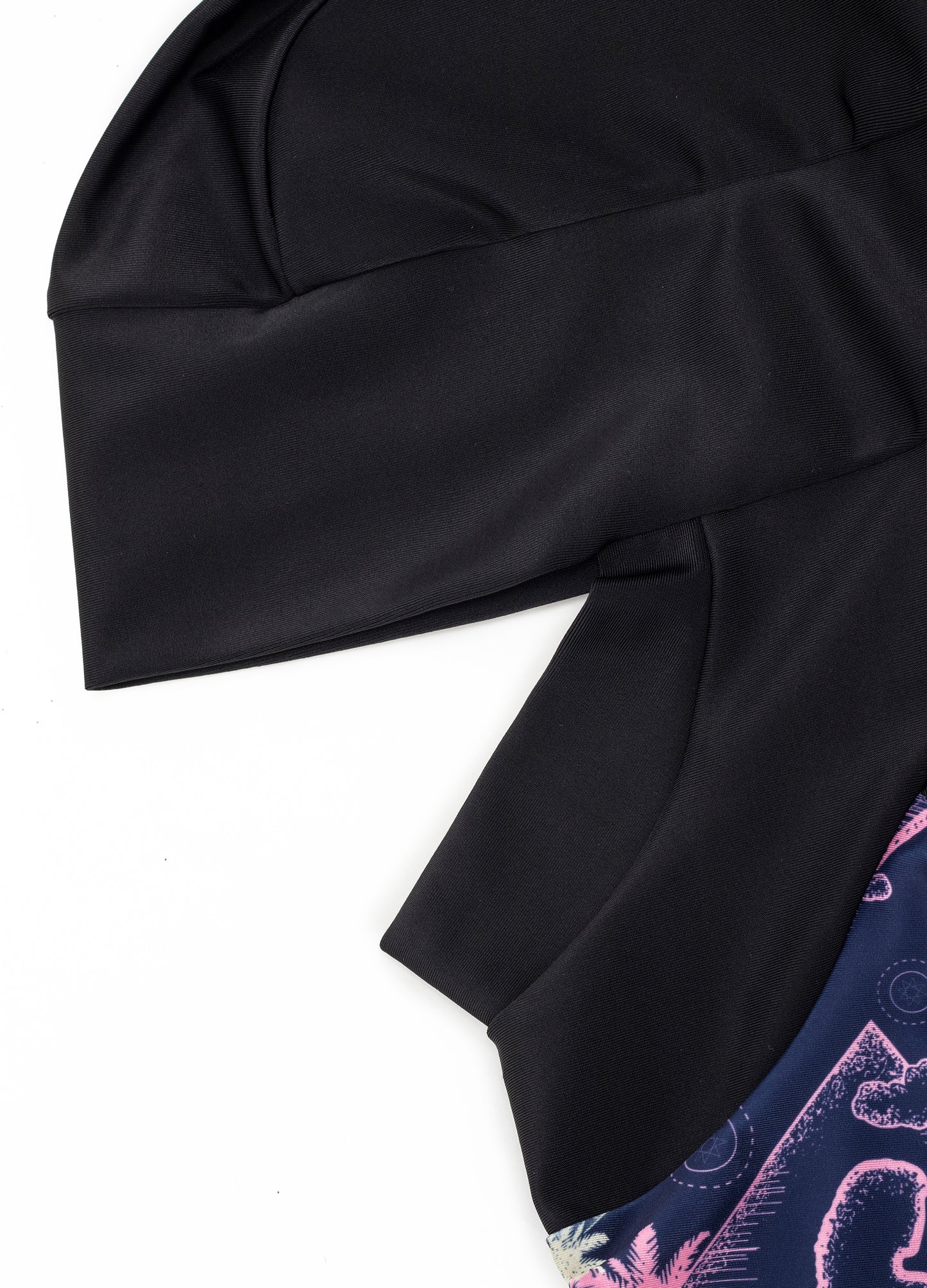 muslim swimming suits/islamic swimming suits/4POSE Women's Floral Print Modest Full Coverage Hijab Swimsuit- Black base match print pattern headgear