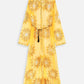 MECALA Women's Floral Sequin Maxi Mesh Kimono Cardigan Plus Size Yellow Sheer Cardigan Kftan