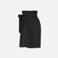 Women's High Waist Dual Pockets Tie Front Solid Shorts-Black side view