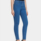 Women's High Waist Zip Fly Button Closure Skinny Jeans-Light Blue