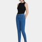 Women's High Waist Zip Fly Button Closure Skinny Jeans-Light Blue side view