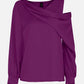 Women's Off Shoulder Satin Long Sleeve Top-Purple