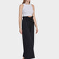 Women's Ruffle Trims Belted Comfort Wide Leg Trousers-Black side view