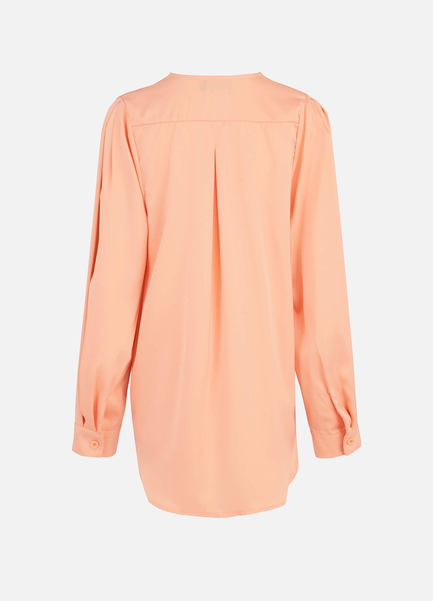 Women's Solid Surplice Neck Satin Top-Pink back view