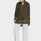 Women's Solid Tie-Neck High Low Hem Tunic-Olive main view