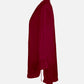 Women's Solid Tie-Neck High Low Hem Tunic-Red side view