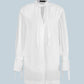 Women's Solid Tie-Neck High Low Hem Tunic-White main view