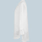Women's Solid Tie-Neck High Low Hem Tunic-White side view