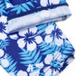 muslim swimming suits/islamic swimming suits/4POSE Women's Tropical Print Peplum Hem Full Coverage Swimsuit-Blue base match print pattern cuff detail