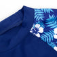 muslim swimming suits/islamic swimming suits/4POSE Women's Tropical Print Peplum Hem Full Coverage Swimsuit-Blue base match print pattern neckline