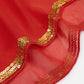 Women's V Neck Half Sleeve Seuqin Maxi Pullover Kaftan-Red hem