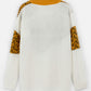 Women's V-Neck Leopard Print Long Sleeve Sweater-Ginger back view